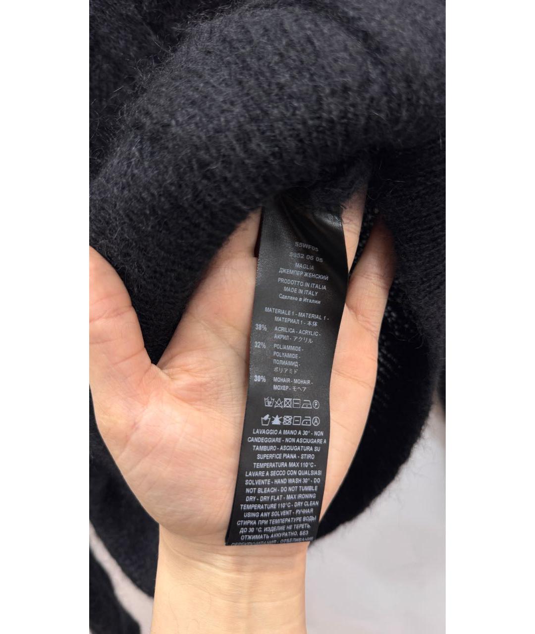SEMICOUTURE Черный шерстяной джемпер / свитер, фото 8