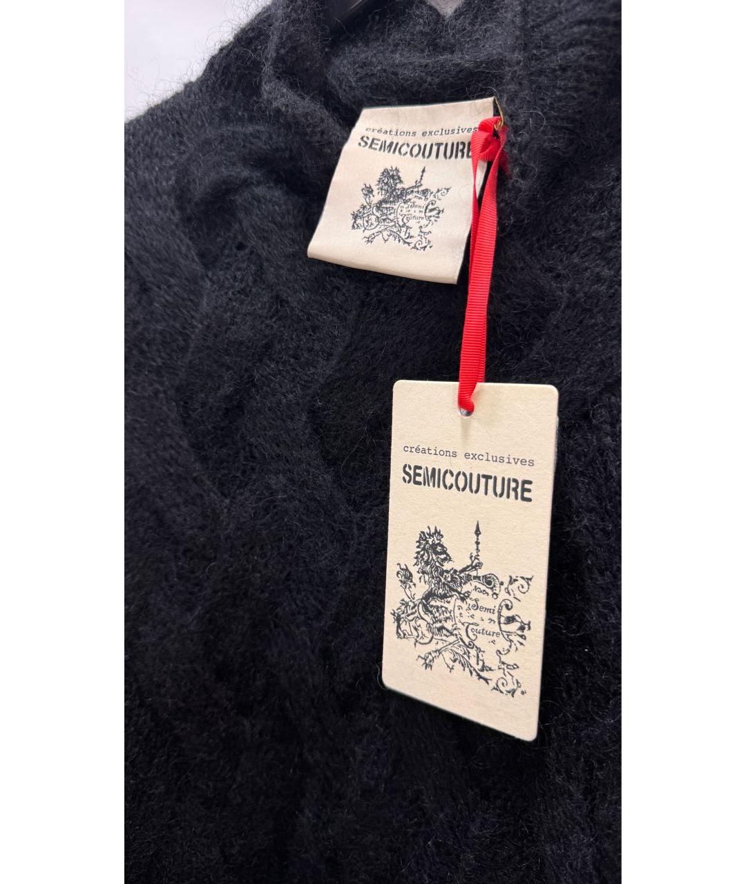 SEMICOUTURE Черный шерстяной джемпер / свитер, фото 6