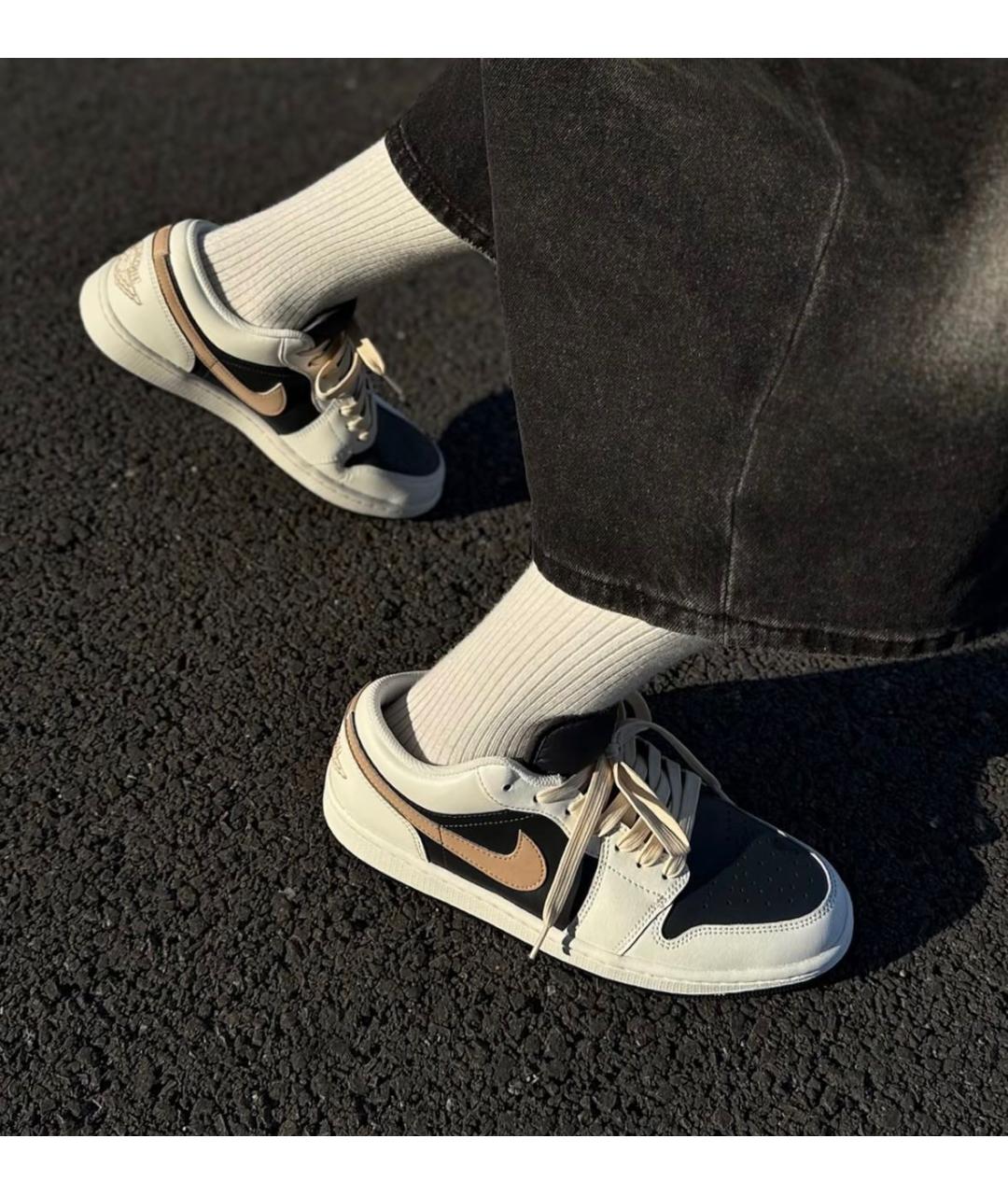 JORDAN Белые кожаные низкие кроссовки / кеды, фото 8