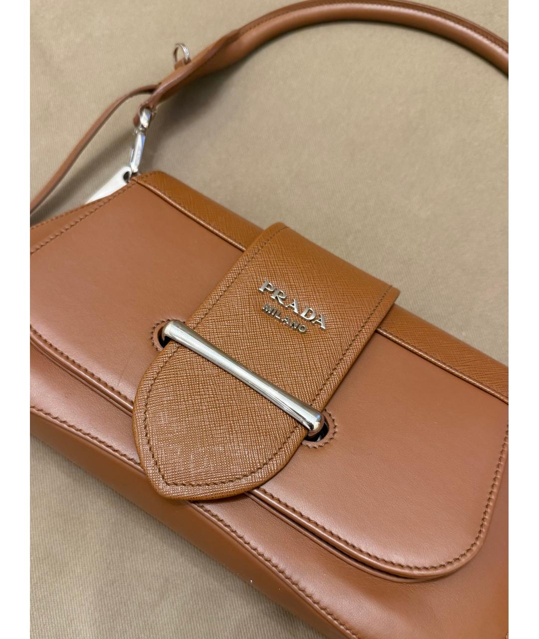 PRADA Коричневая кожаная сумка через плечо, фото 3