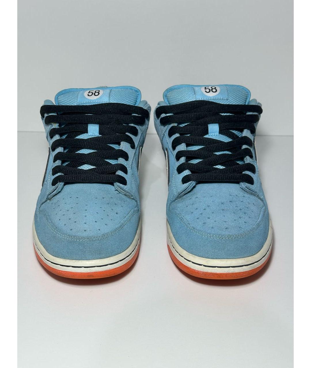 NIKE Голубые замшевые низкие кроссовки / кеды, фото 2