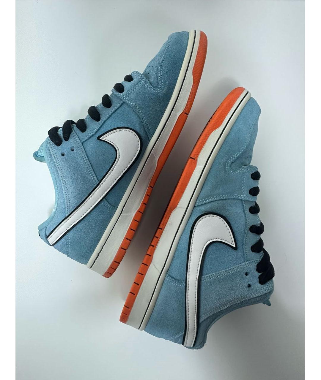 NIKE Голубые замшевые низкие кроссовки / кеды, фото 7