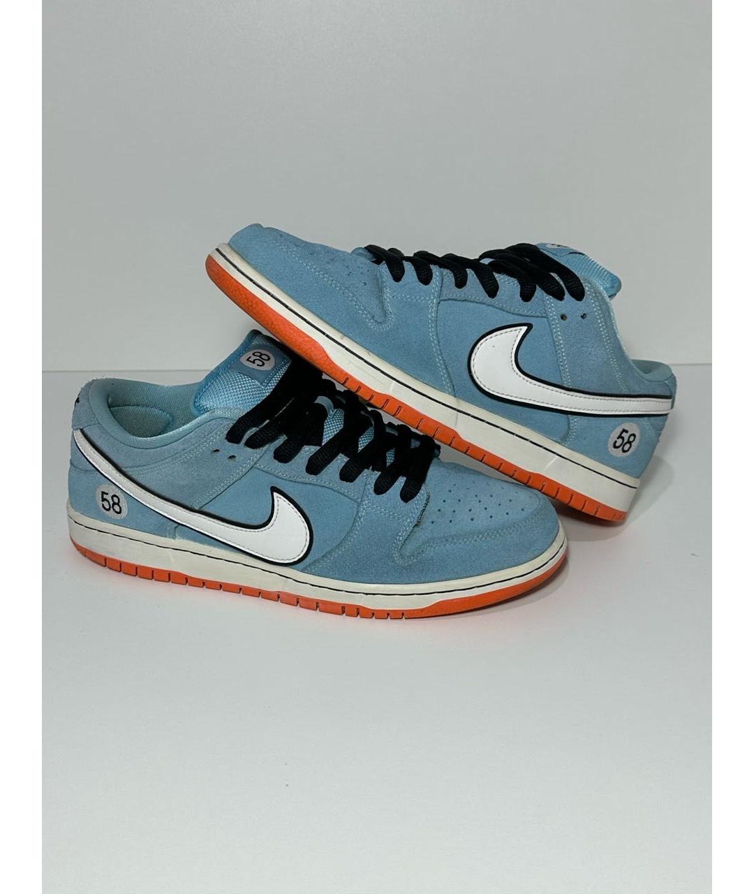 NIKE Голубые замшевые низкие кроссовки / кеды, фото 6