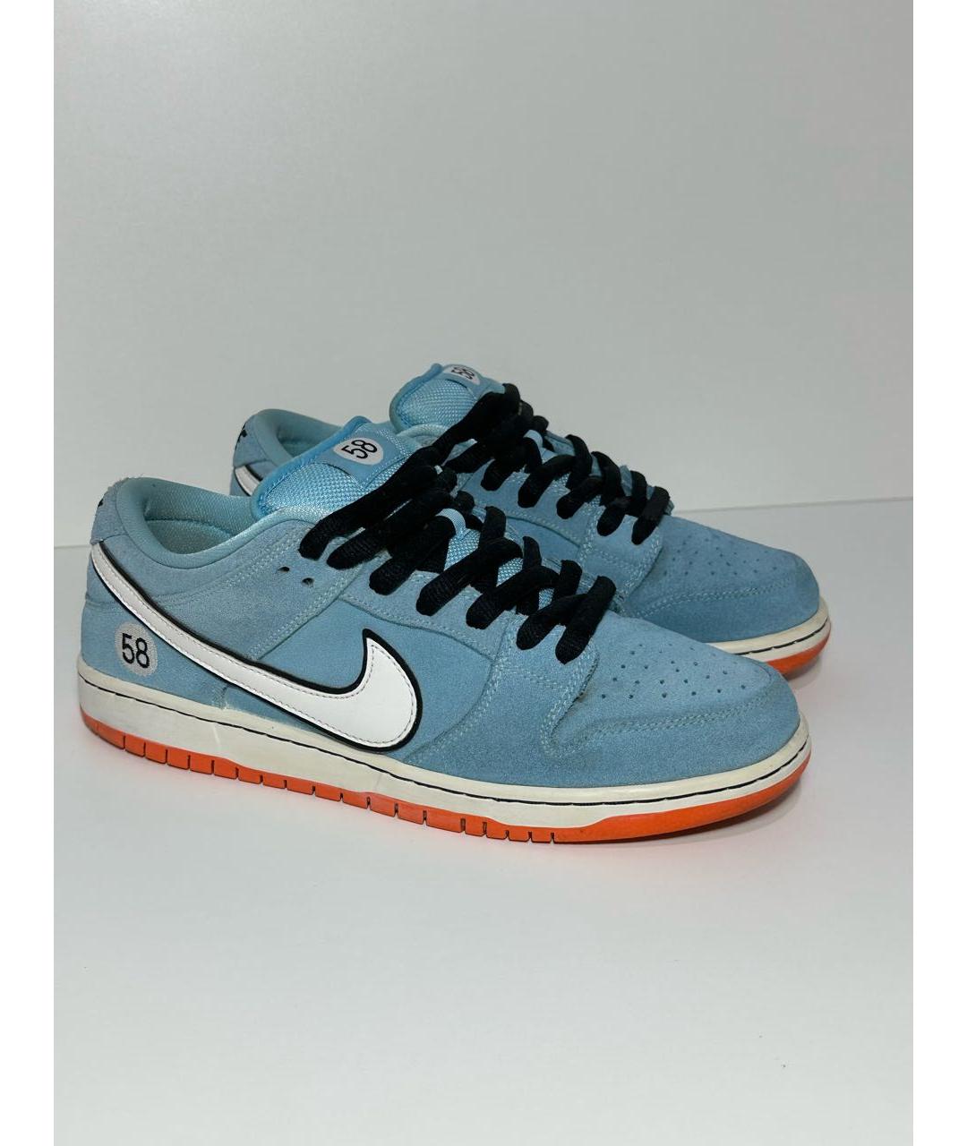 NIKE Голубые замшевые низкие кроссовки / кеды, фото 5