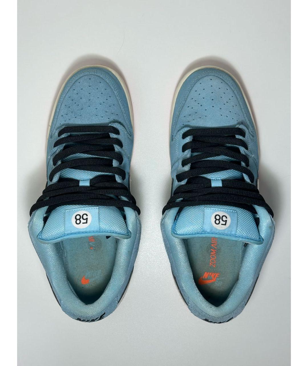 NIKE Голубые замшевые низкие кроссовки / кеды, фото 3