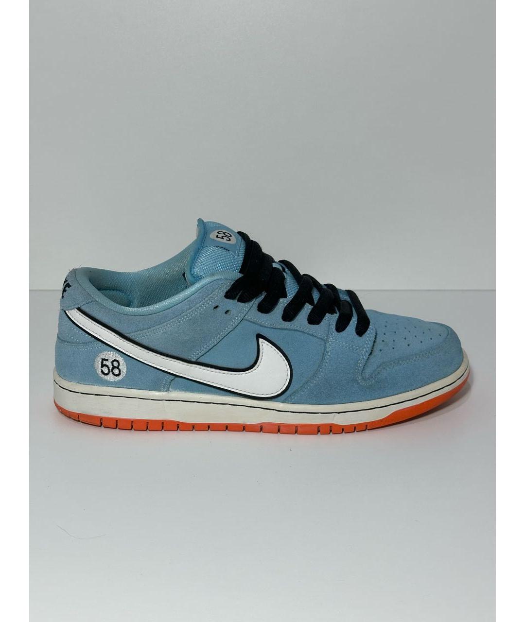 NIKE Голубые замшевые низкие кроссовки / кеды, фото 9