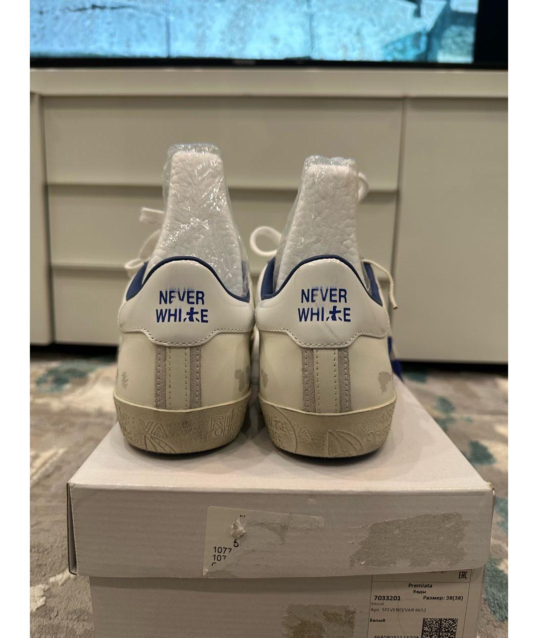 PREMIATA Белые кожаные кеды, фото 4