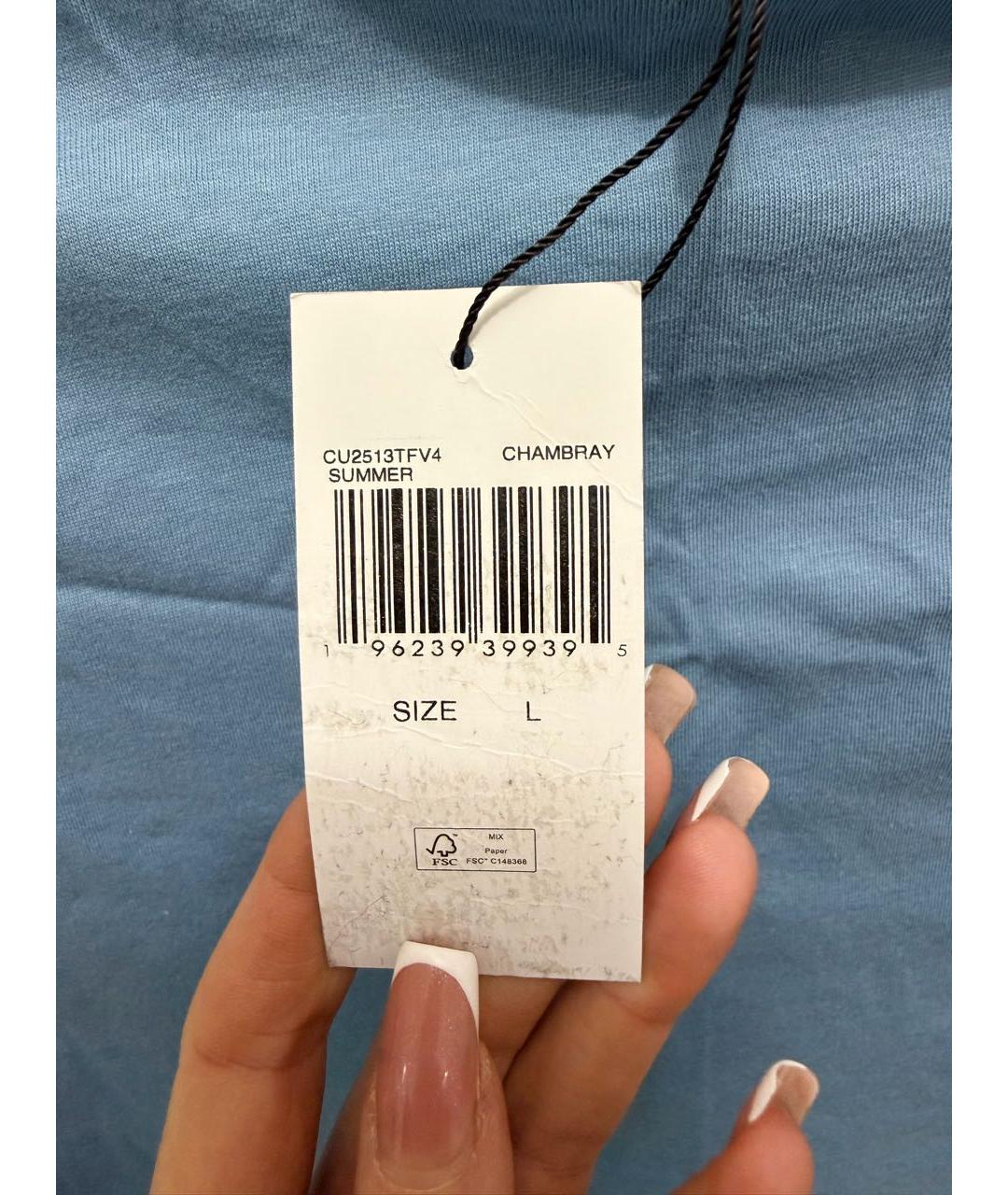 MICHAEL KORS Голубая хлопковая футболка, фото 7