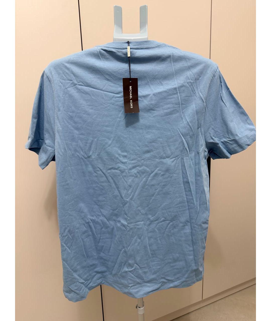 MICHAEL KORS Голубая хлопковая футболка, фото 2