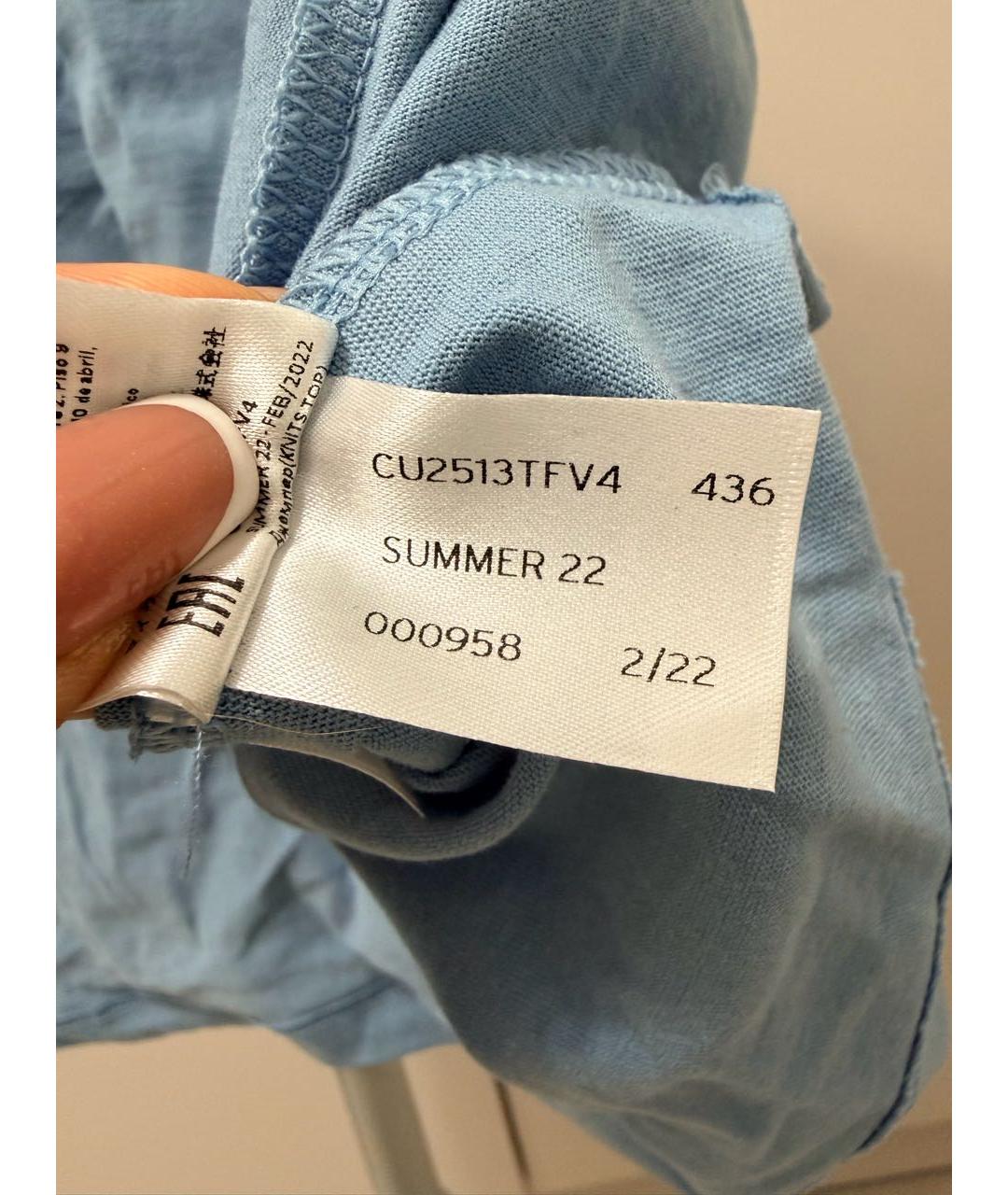 MICHAEL KORS Голубая хлопковая футболка, фото 5