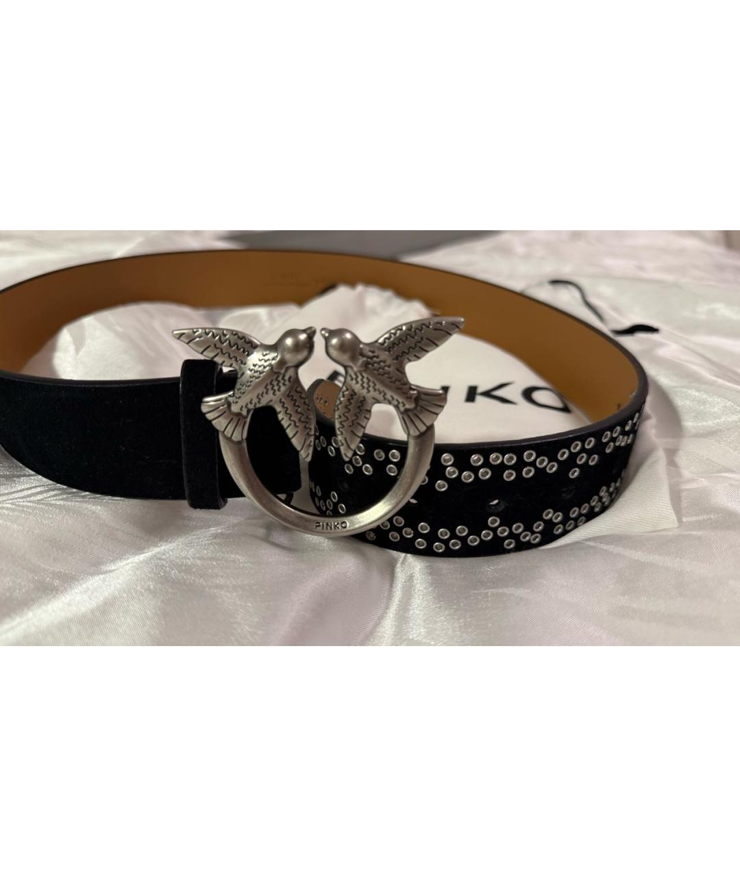 PINKO Черный замшевый ремень, фото 4