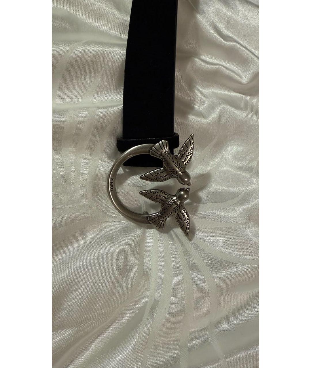 PINKO Черный замшевый ремень, фото 2