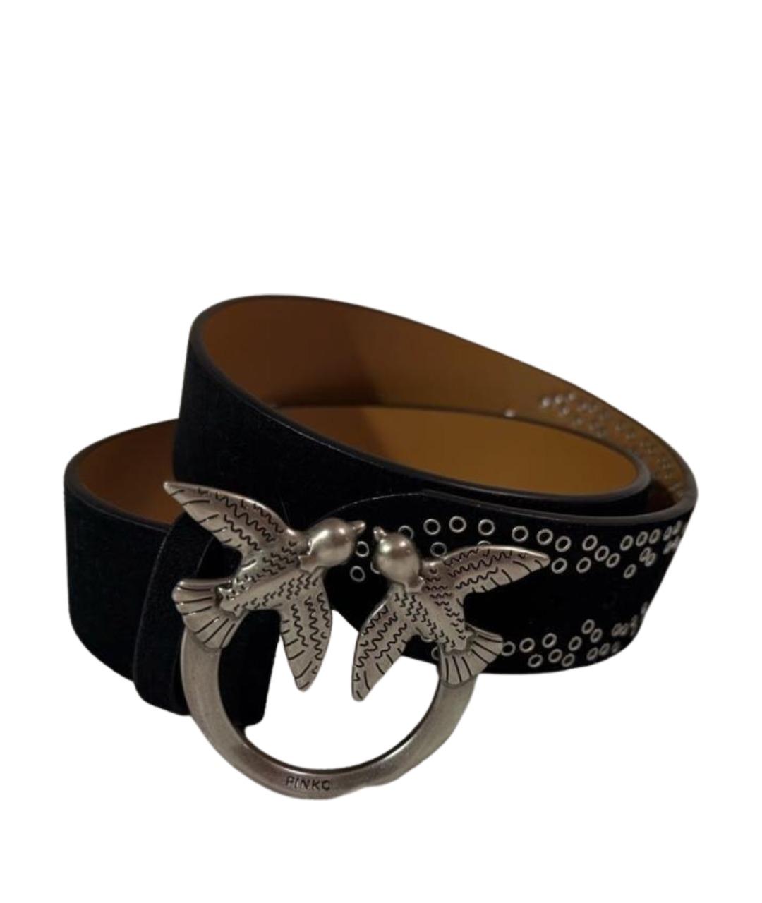 PINKO Черный замшевый ремень, фото 1
