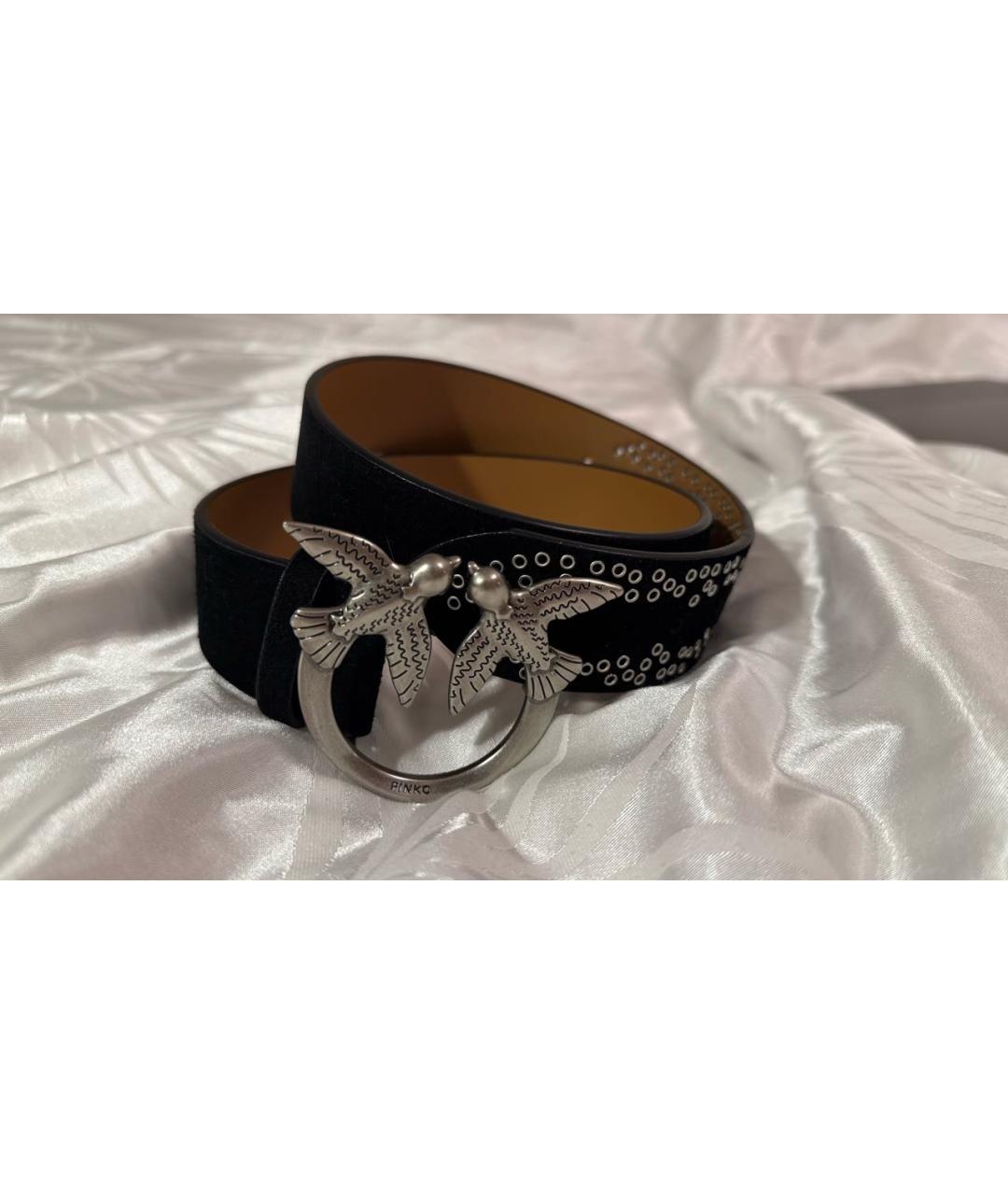 PINKO Черный замшевый ремень, фото 7