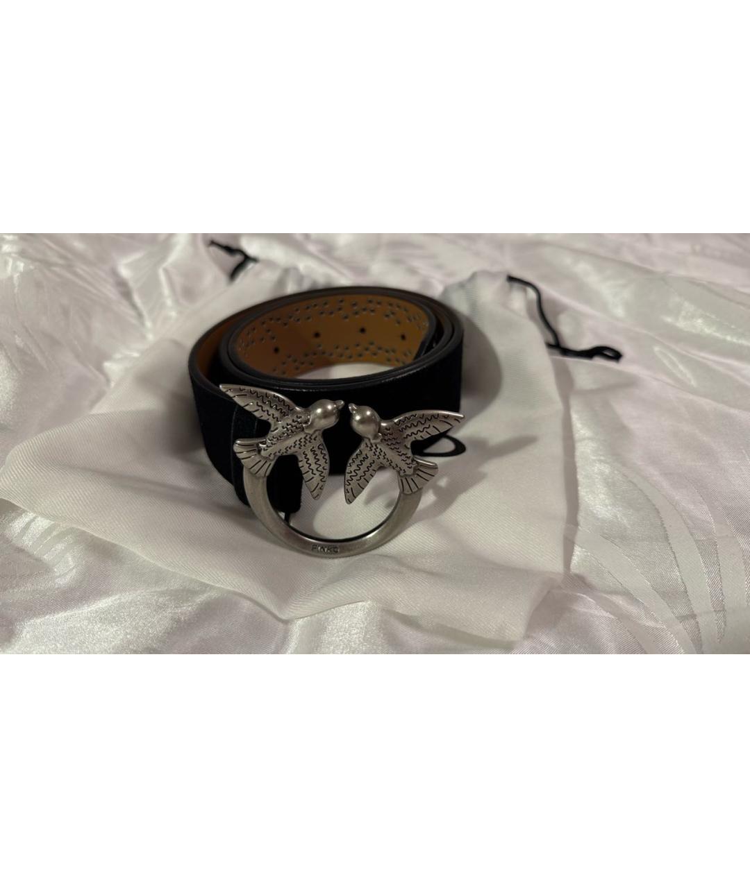 PINKO Черный замшевый ремень, фото 5