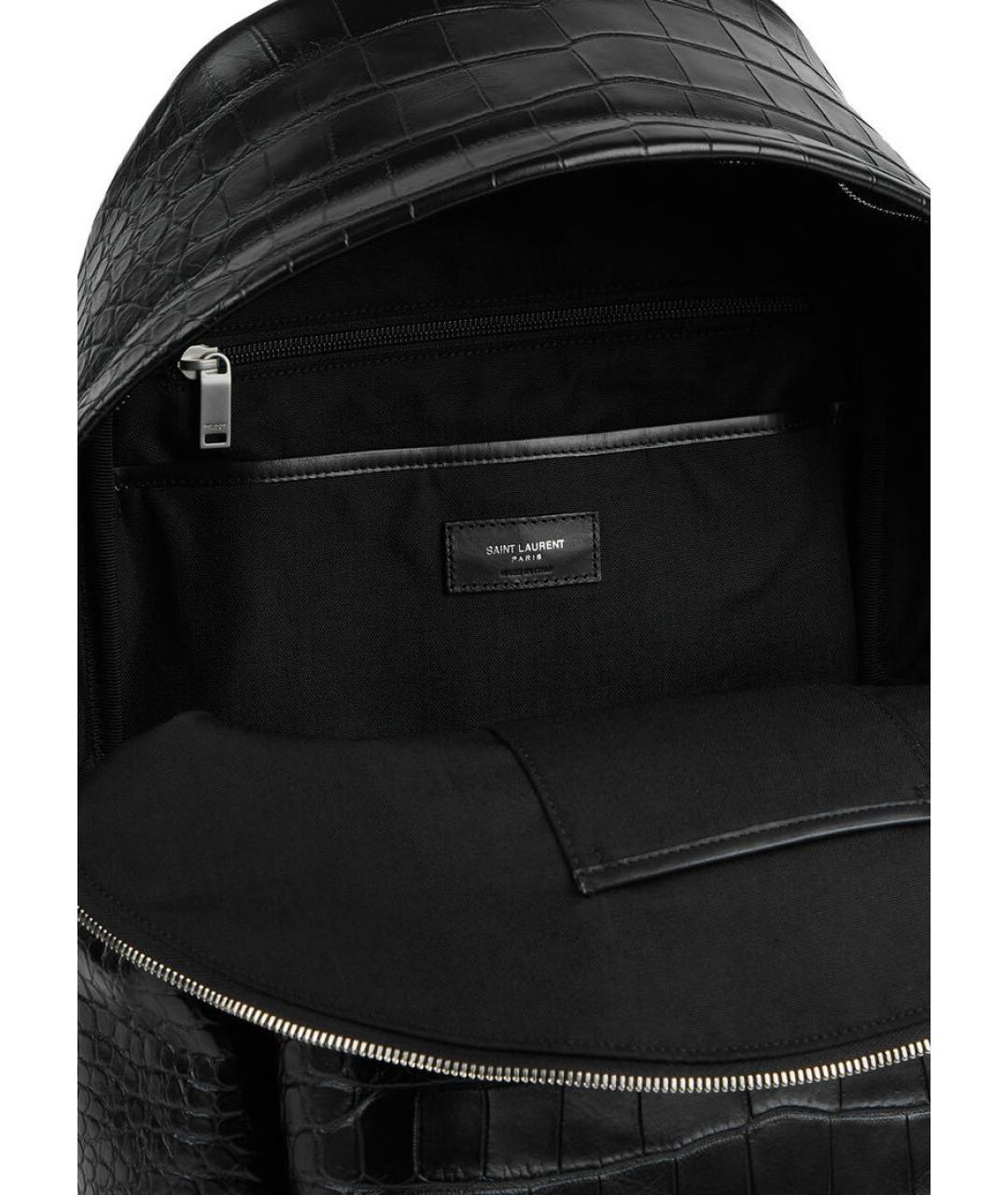 SAINT LAURENT Черный кожаный рюкзак, фото 3