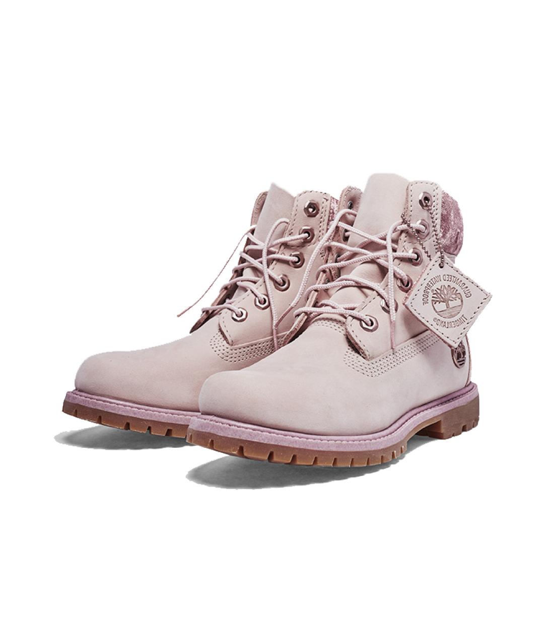 TIMBERLAND Розовые нубуковые ботинки, фото 2