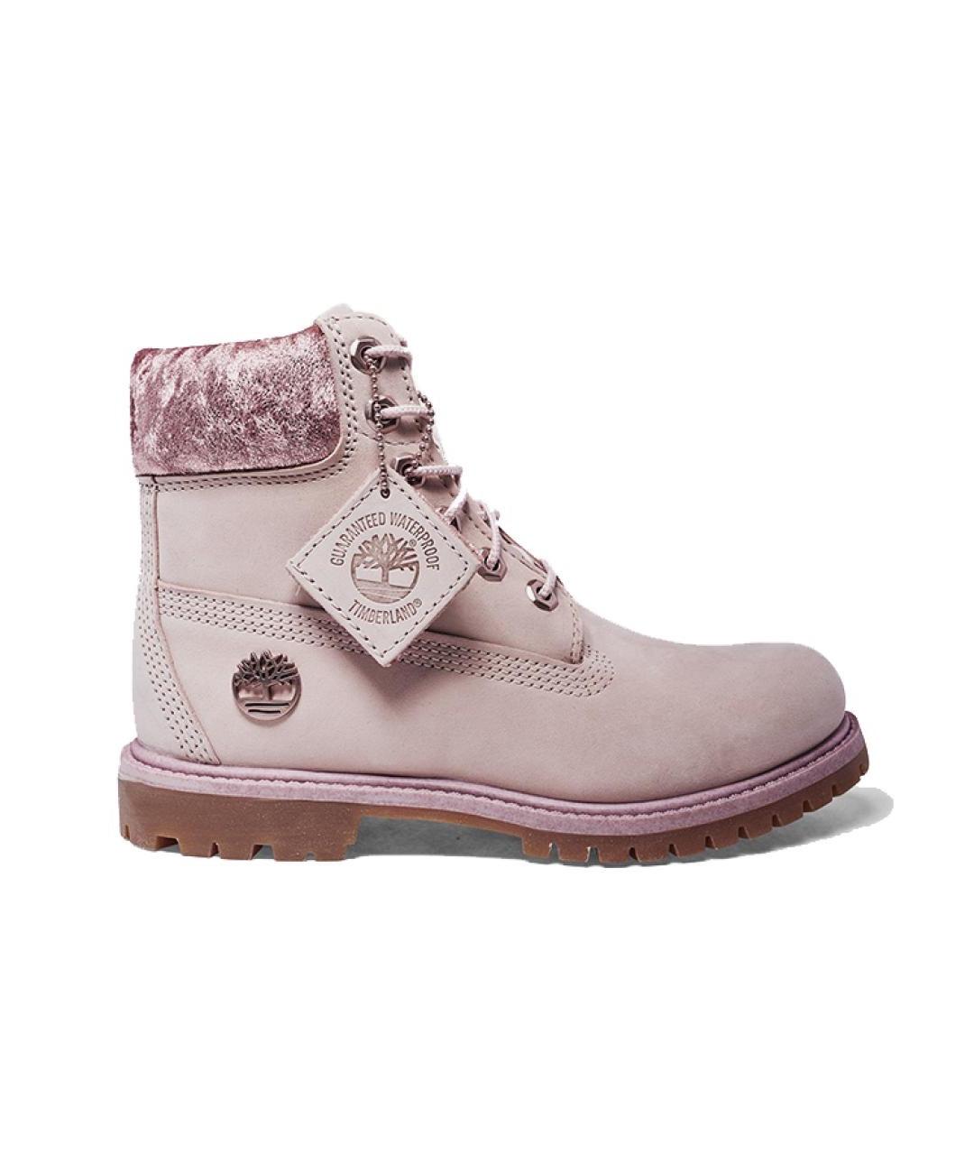 TIMBERLAND Розовые нубуковые ботинки, фото 1