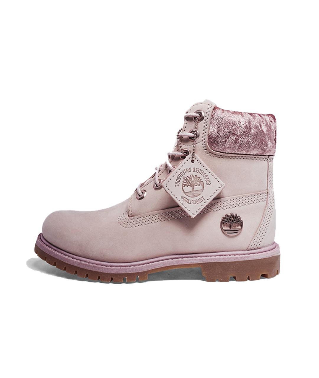 TIMBERLAND Розовые нубуковые ботинки, фото 5