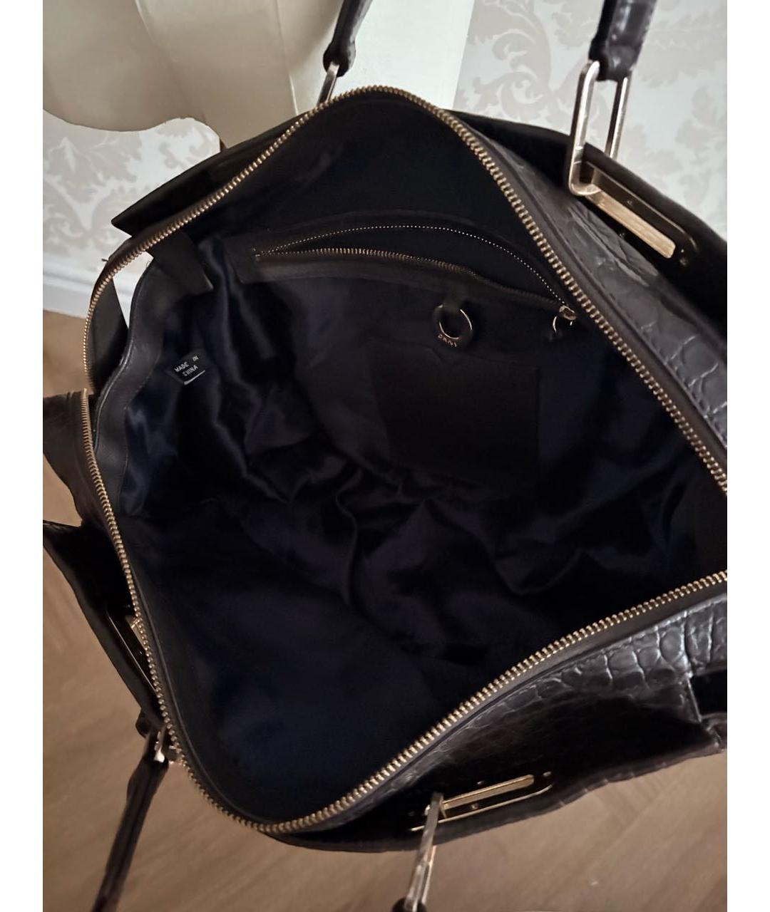 DKNY Коричневая кожаная дорожная/спортивная сумка, фото 4