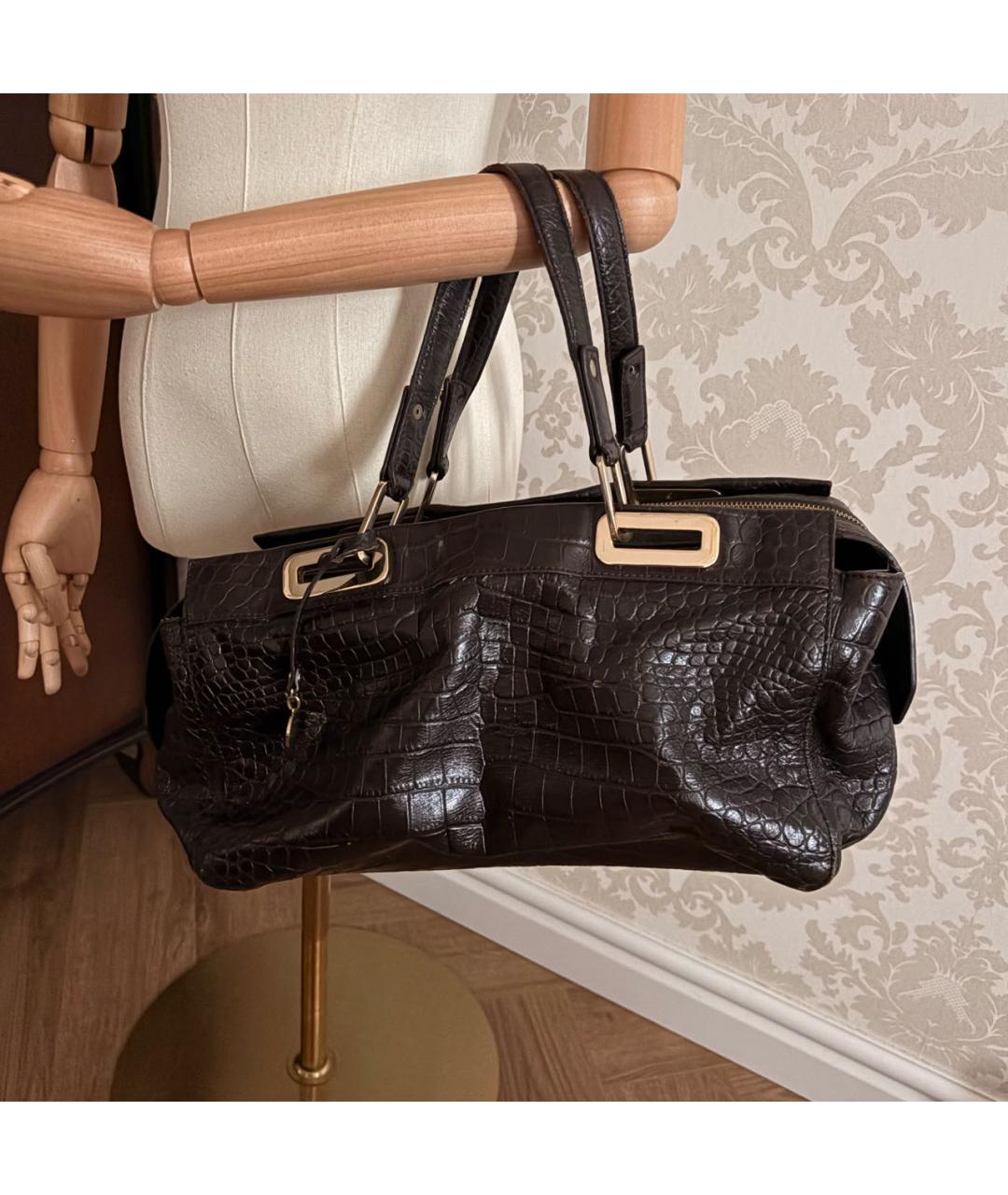 DKNY Коричневая кожаная дорожная/спортивная сумка, фото 6