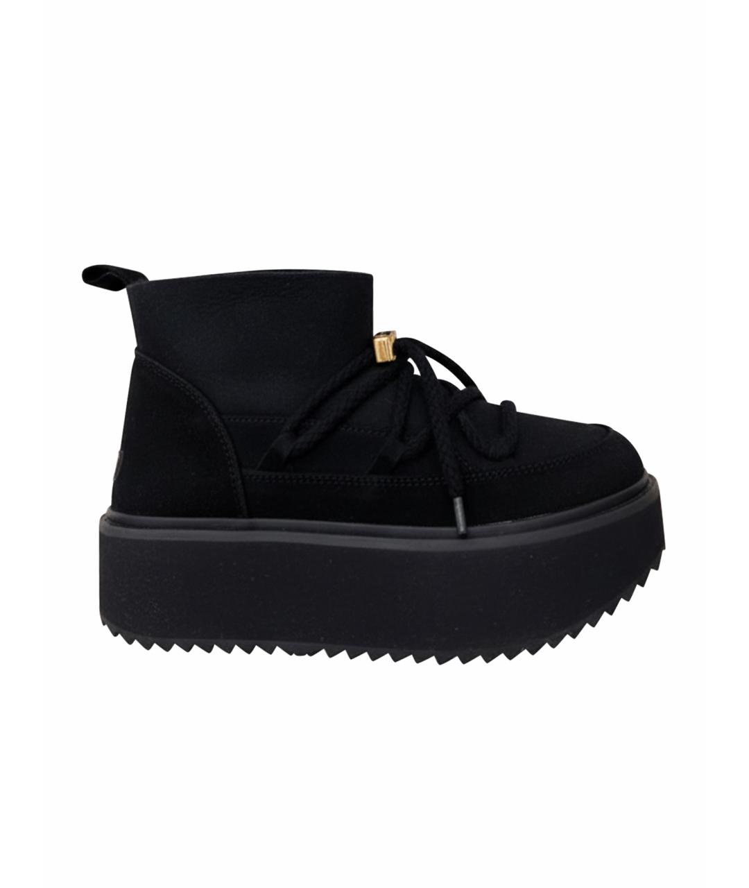 INUIKII Черные кожаные ботинки, фото 1