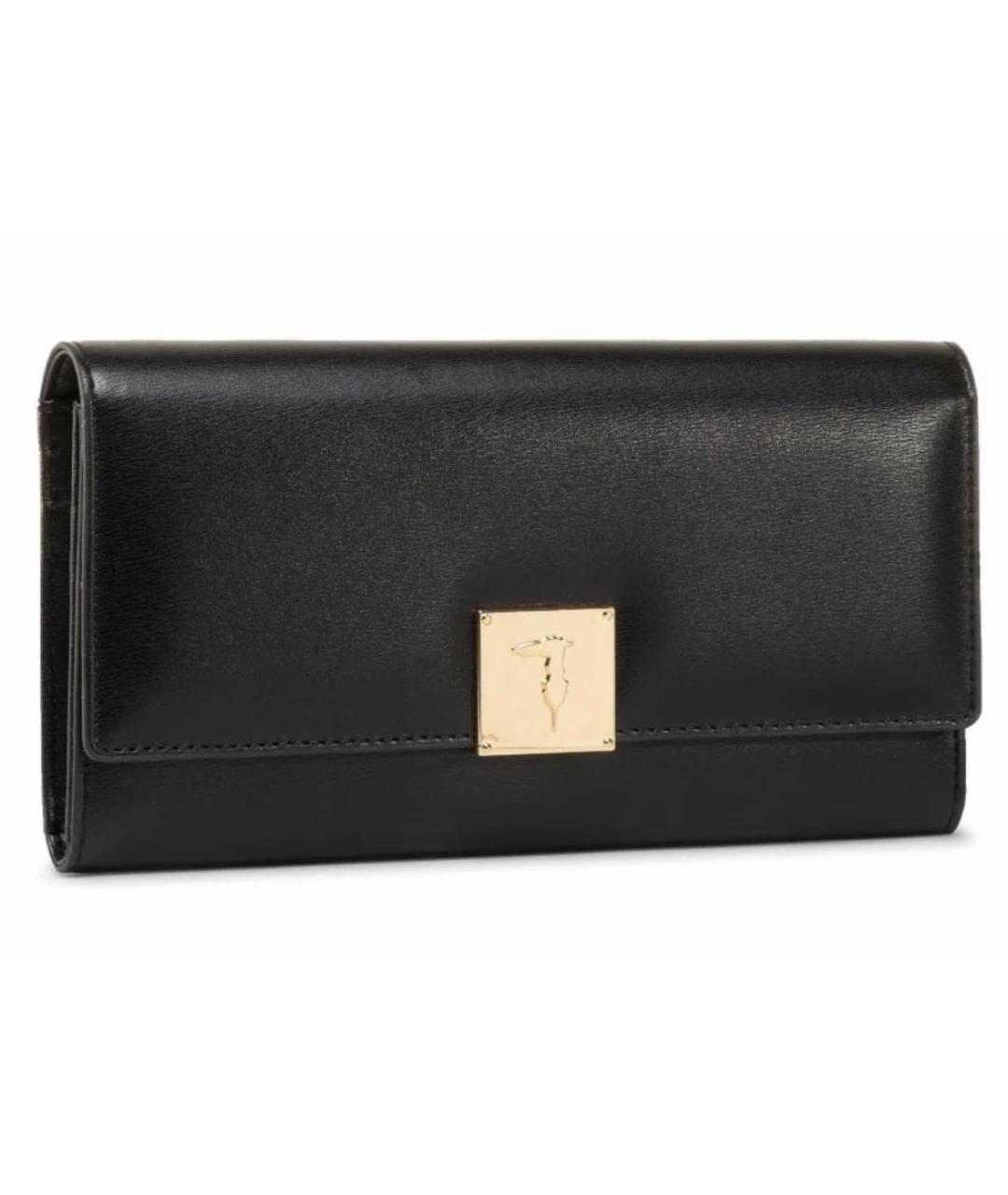TRUSSARDI JEANS Черный кошелек из искусственной кожи, фото 1