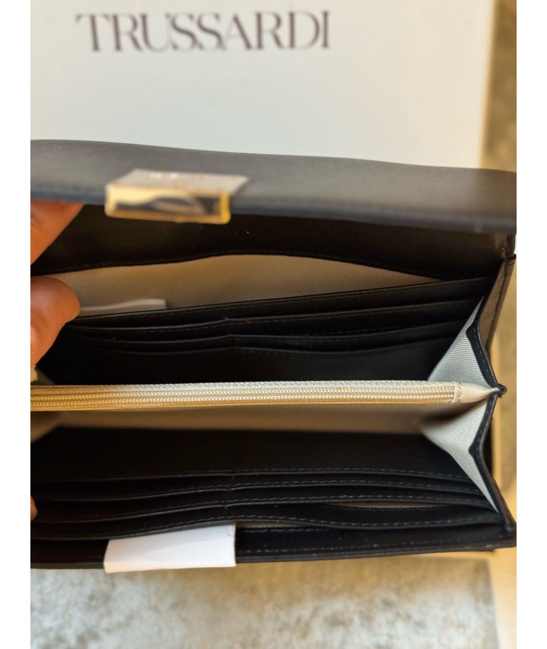 TRUSSARDI JEANS Черный кошелек из искусственной кожи, фото 4