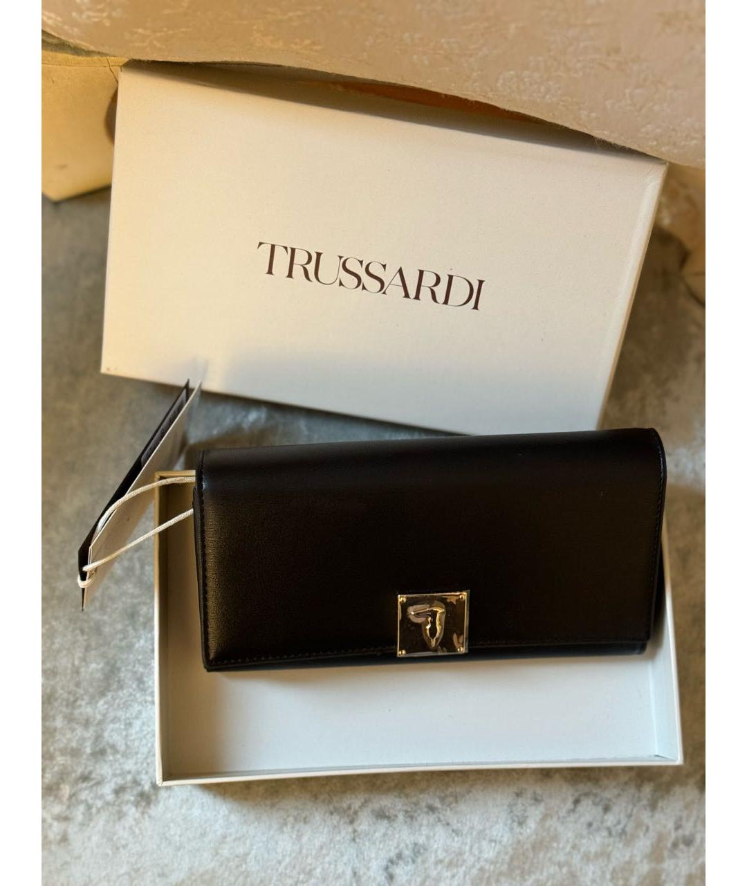 TRUSSARDI JEANS Черный кошелек из искусственной кожи, фото 7