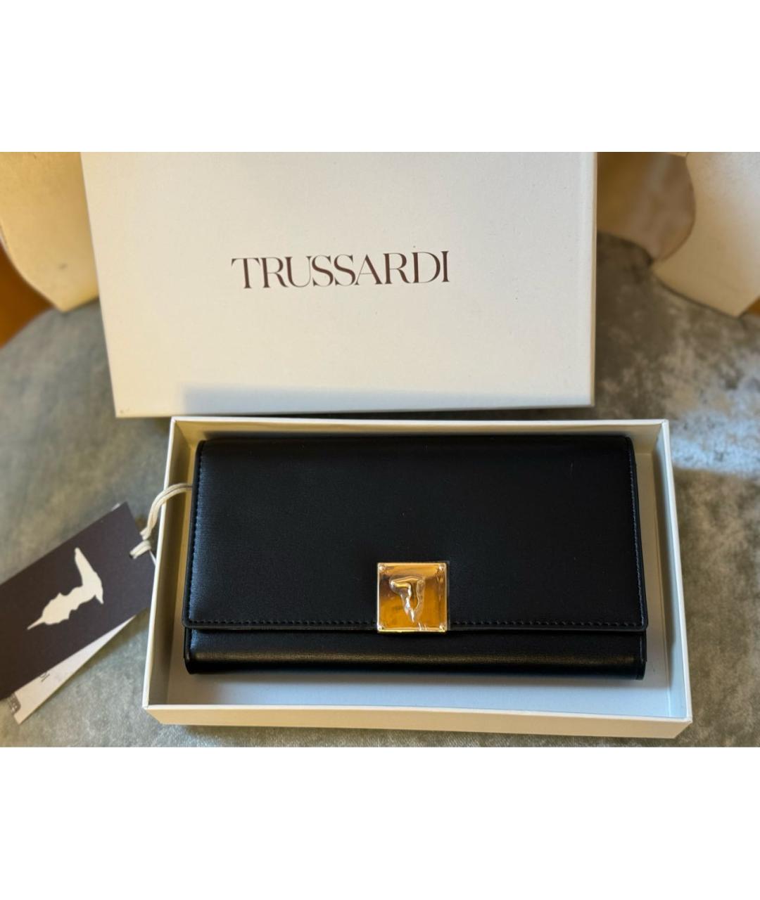 TRUSSARDI JEANS Черный кошелек из искусственной кожи, фото 2