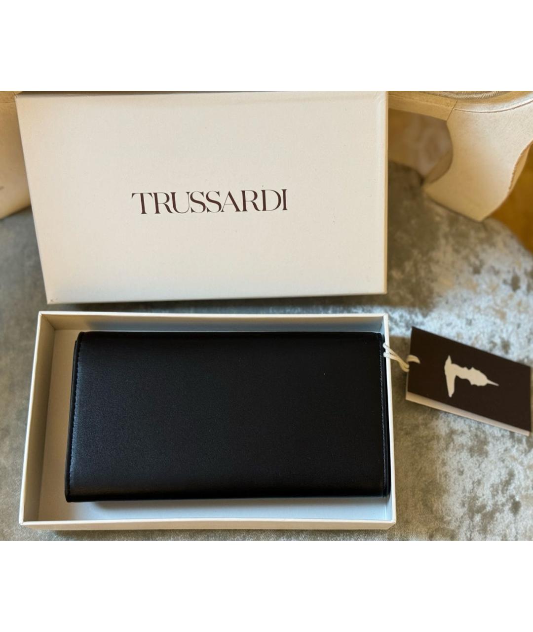 TRUSSARDI JEANS Черный кошелек из искусственной кожи, фото 3