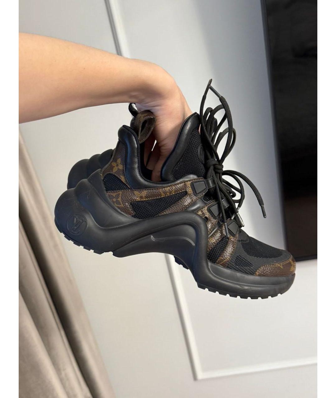 LOUIS VUITTON Коричневые текстильные кроссовки, фото 2