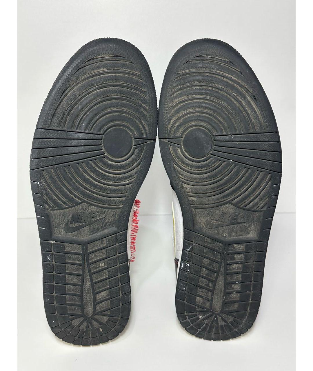 JORDAN Черные кожаные высокие кроссовки / кеды, фото 8