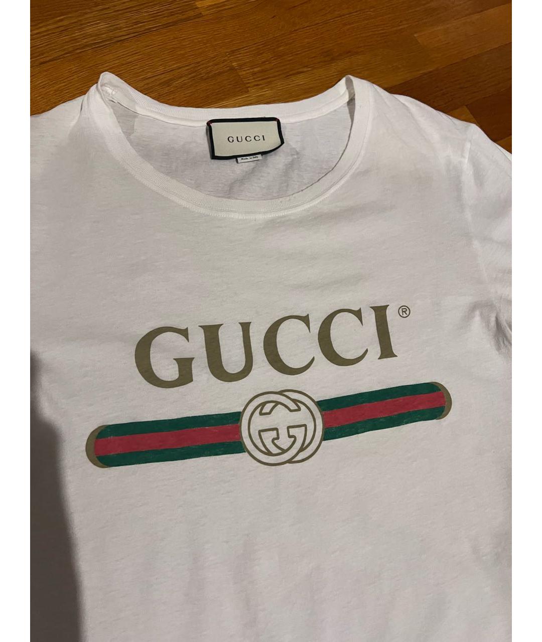 GUCCI Белая футболка, фото 3