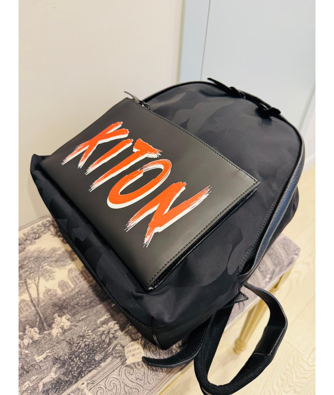 KITON Черный тканевый рюкзак, фото 4