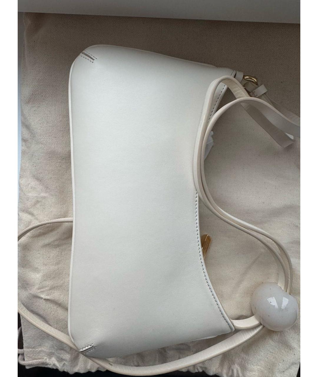 JACQUEMUS Бежевая кожаная сумка с короткими ручками, фото 3