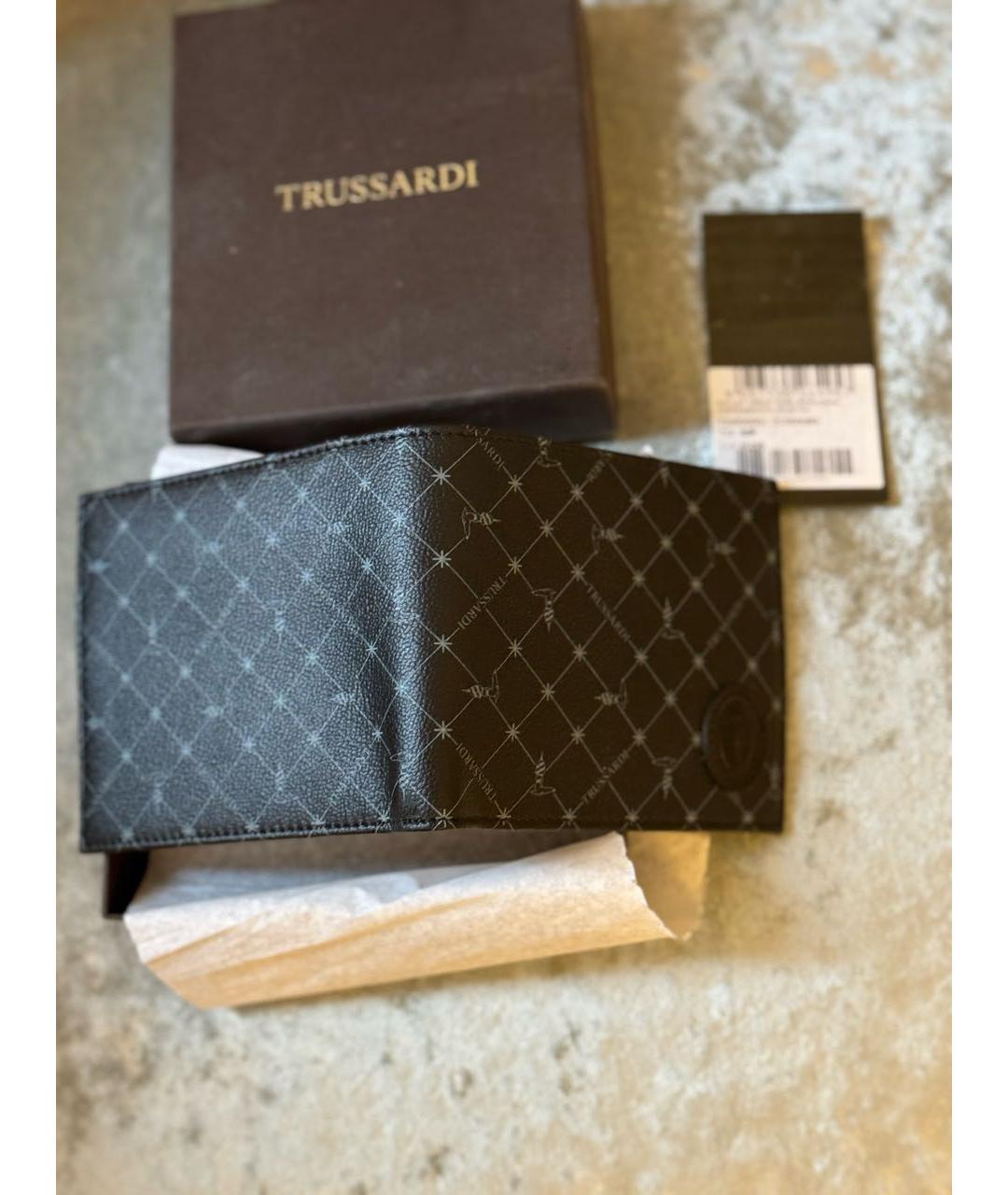 TRUSSARDI Черный кожаный кошелек, фото 2