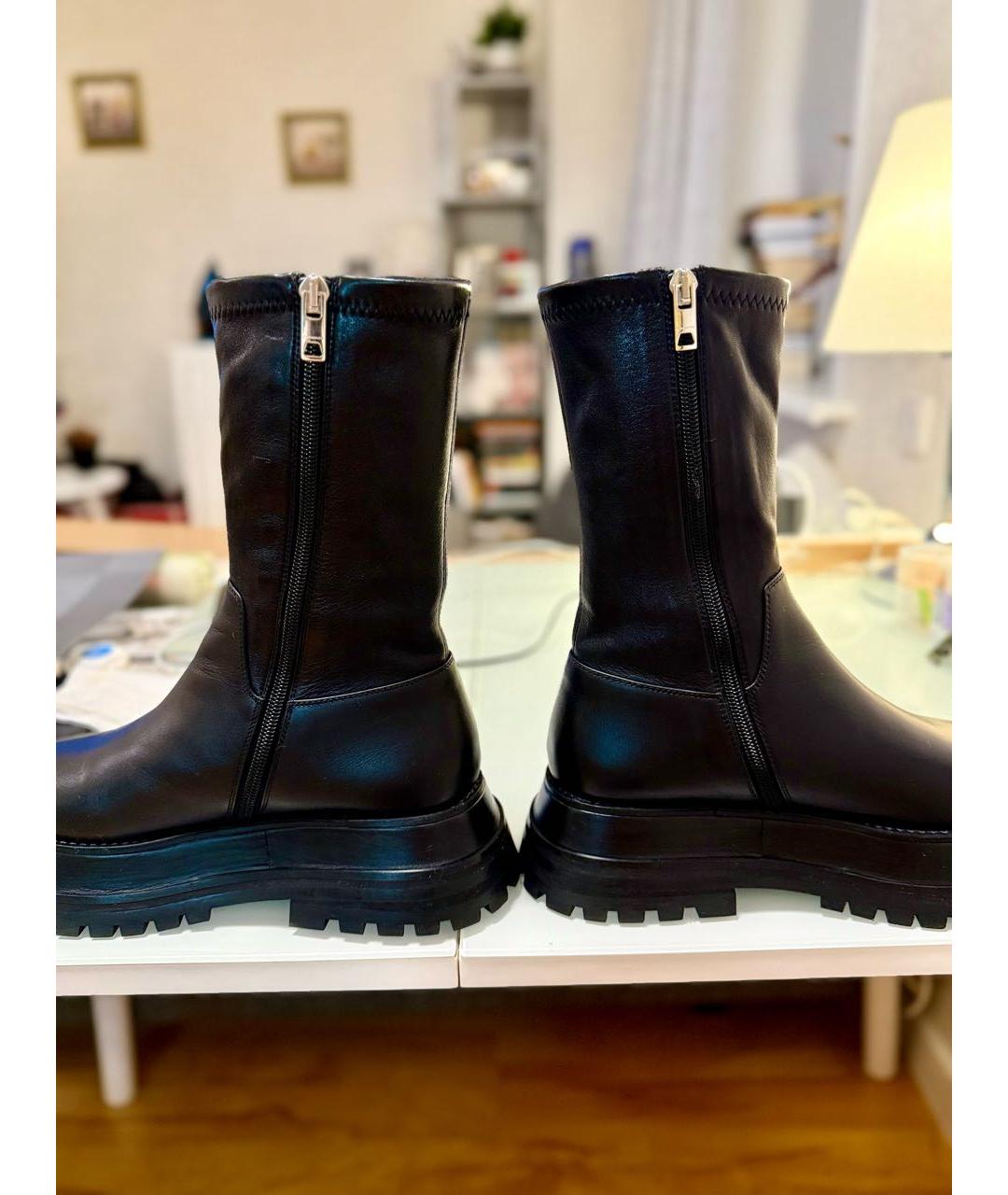 BURBERRY Черные кожаные полусапоги, фото 3