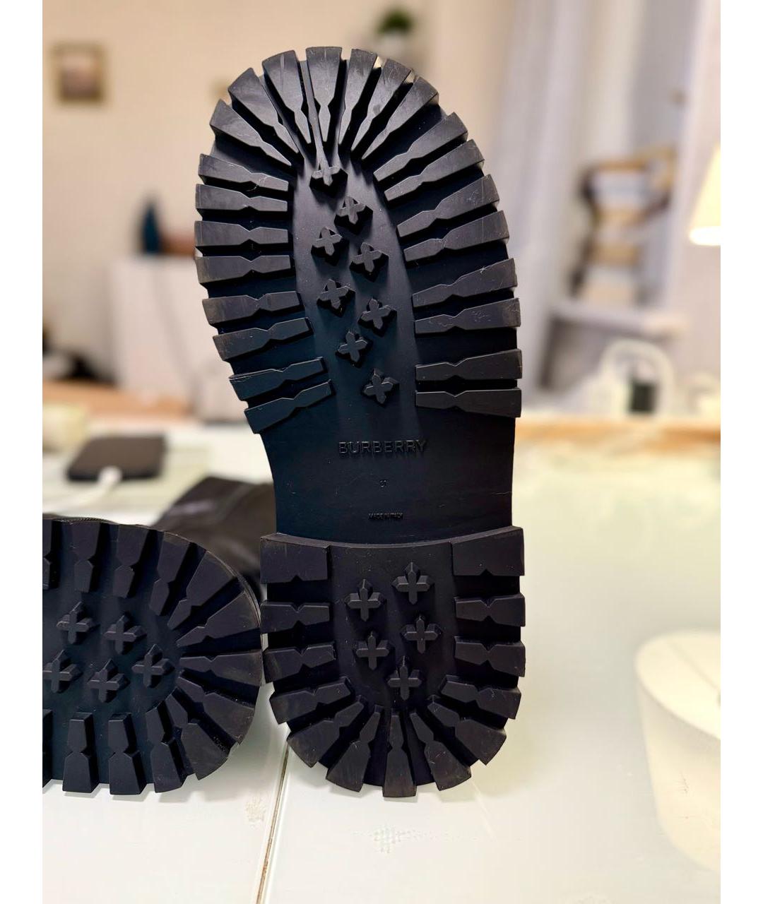 BURBERRY Черные кожаные полусапоги, фото 5