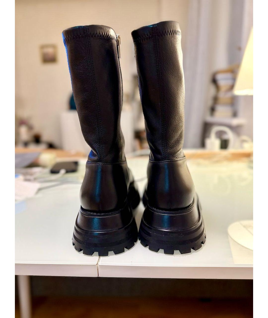 BURBERRY Черные кожаные полусапоги, фото 4