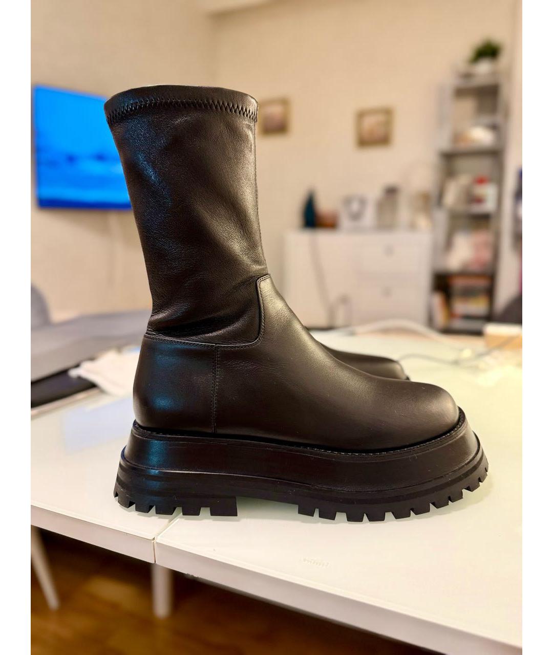 BURBERRY Черные кожаные полусапоги, фото 9