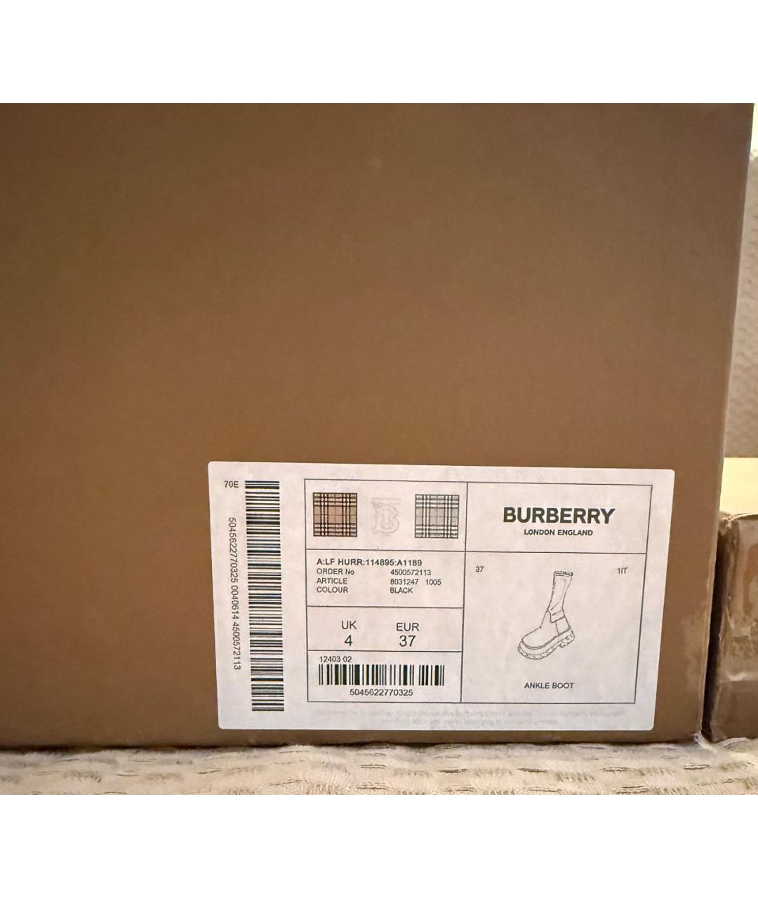 BURBERRY Черные кожаные полусапоги, фото 6