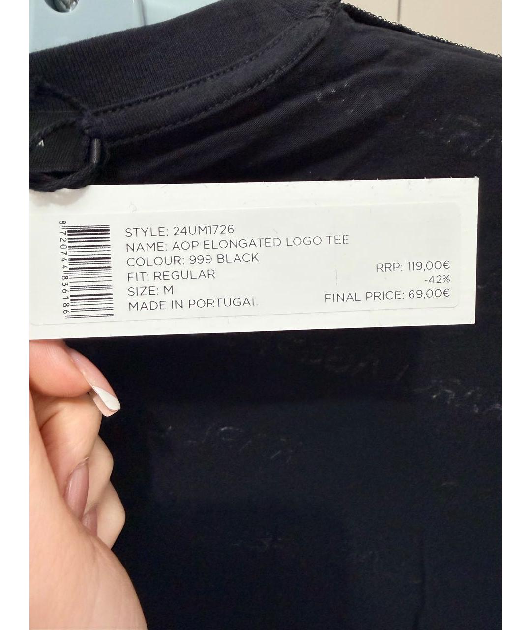 KARL LAGERFELD Черная хлопковая футболка, фото 7