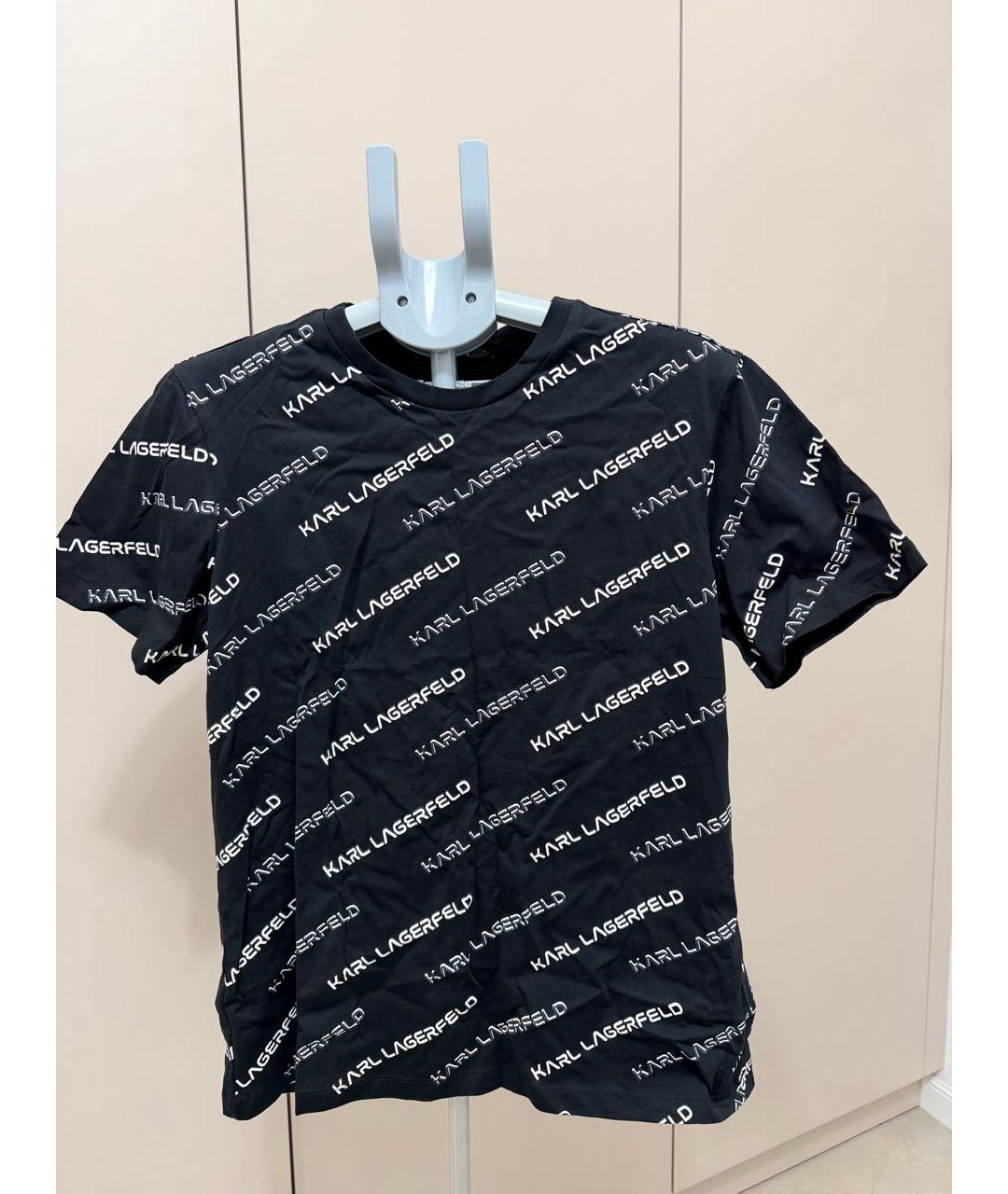 KARL LAGERFELD Черная хлопковая футболка, фото 9