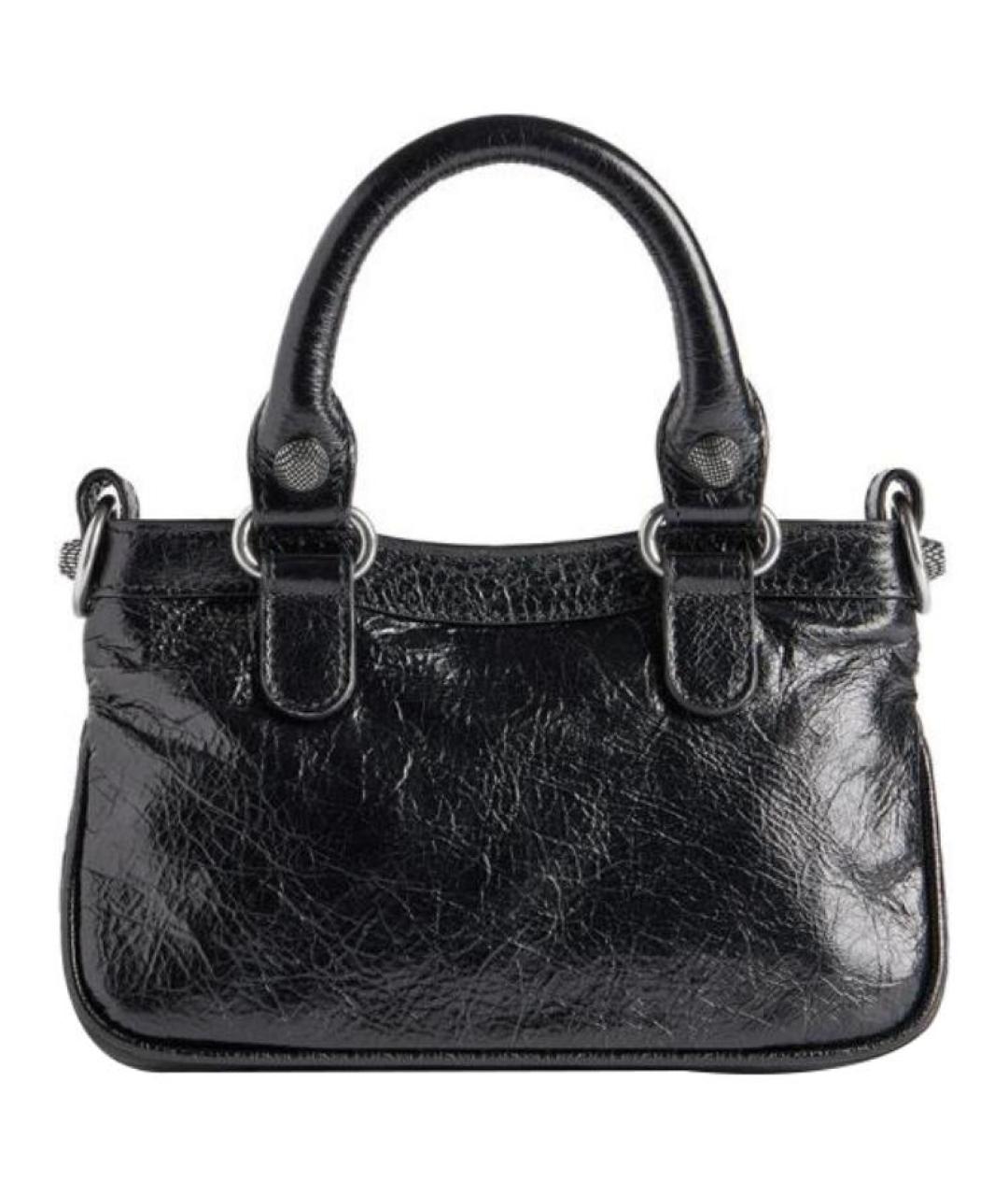 BALENCIAGA Черная кожаная сумка через плечо, фото 4