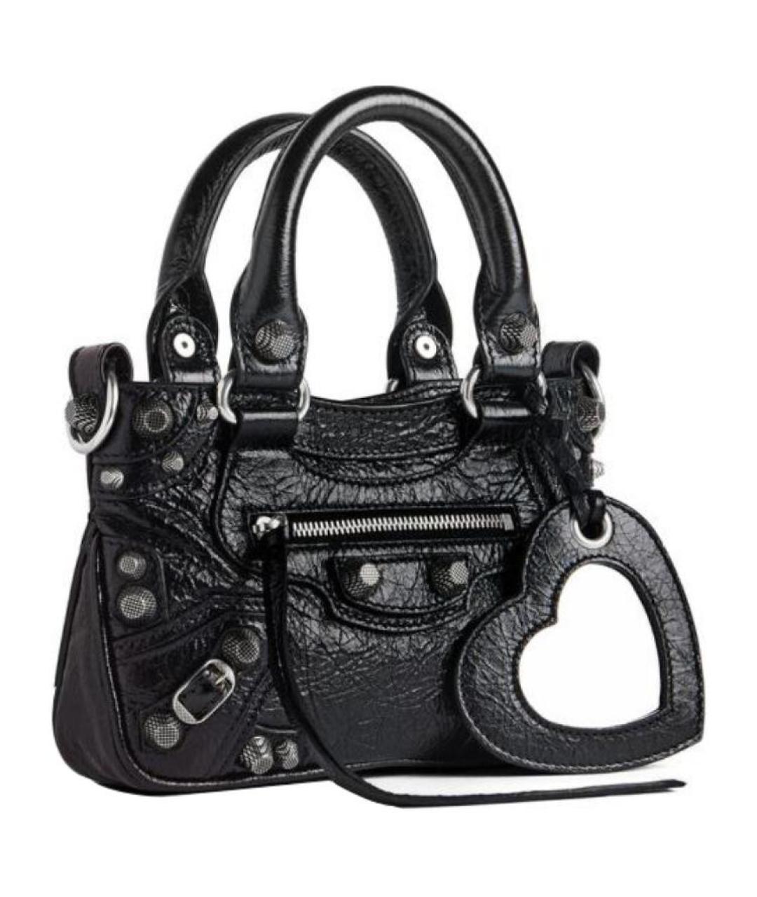 BALENCIAGA Черная кожаная сумка через плечо, фото 2