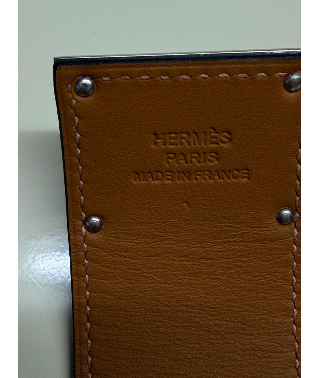 HERMES Коричневый кожаный браслет, фото 4