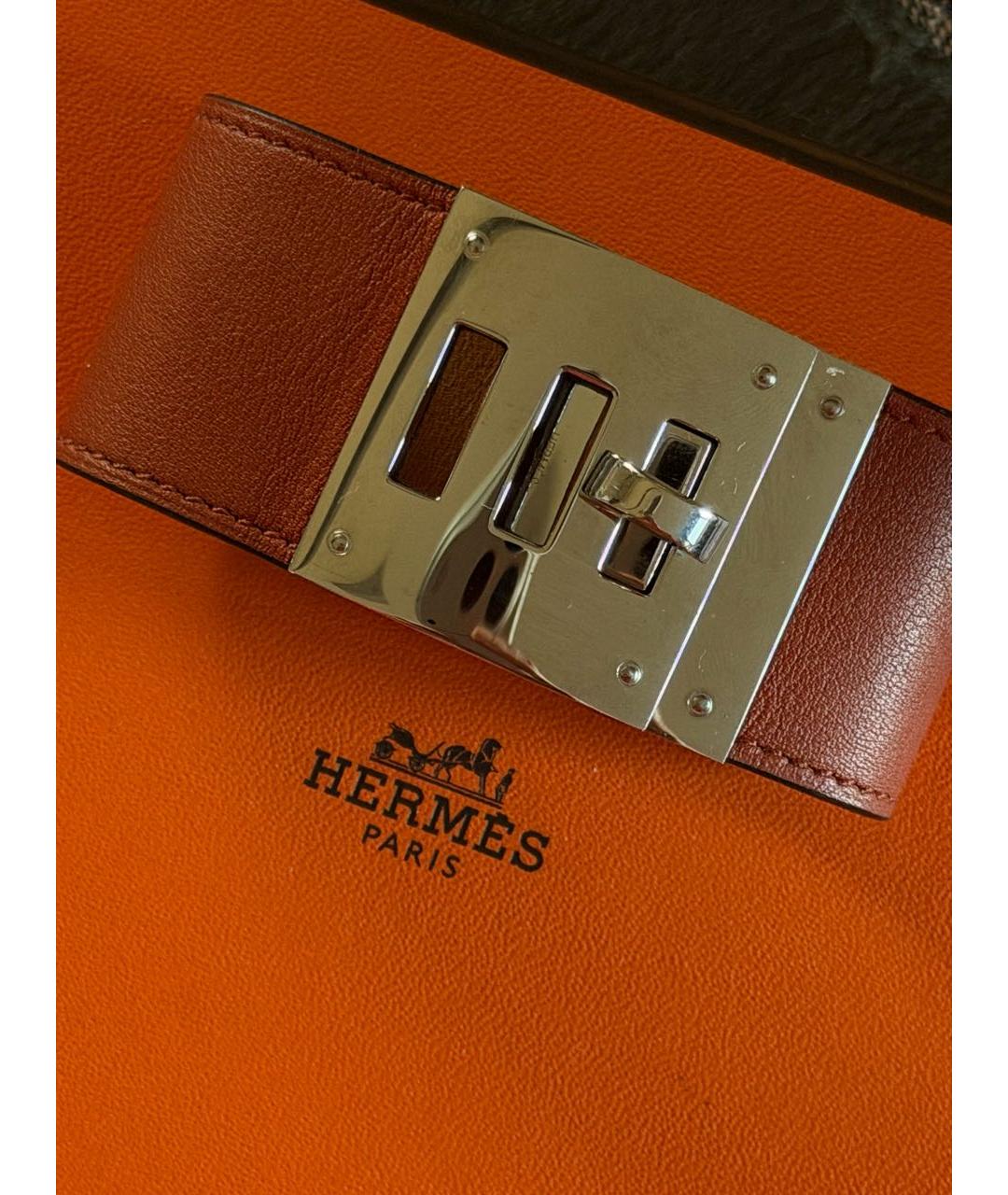 HERMES Коричневый кожаный браслет, фото 2