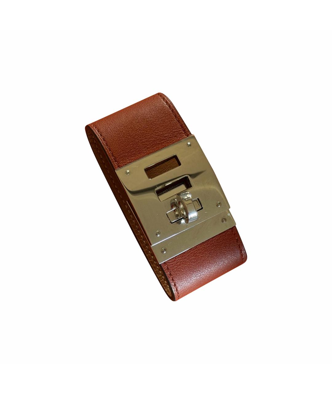 HERMES Коричневый кожаный браслет, фото 1