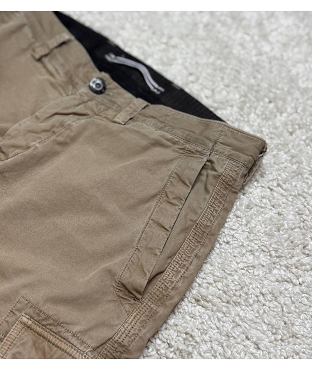 STONE ISLAND Бежевые хлопковые повседневные брюки, фото 5